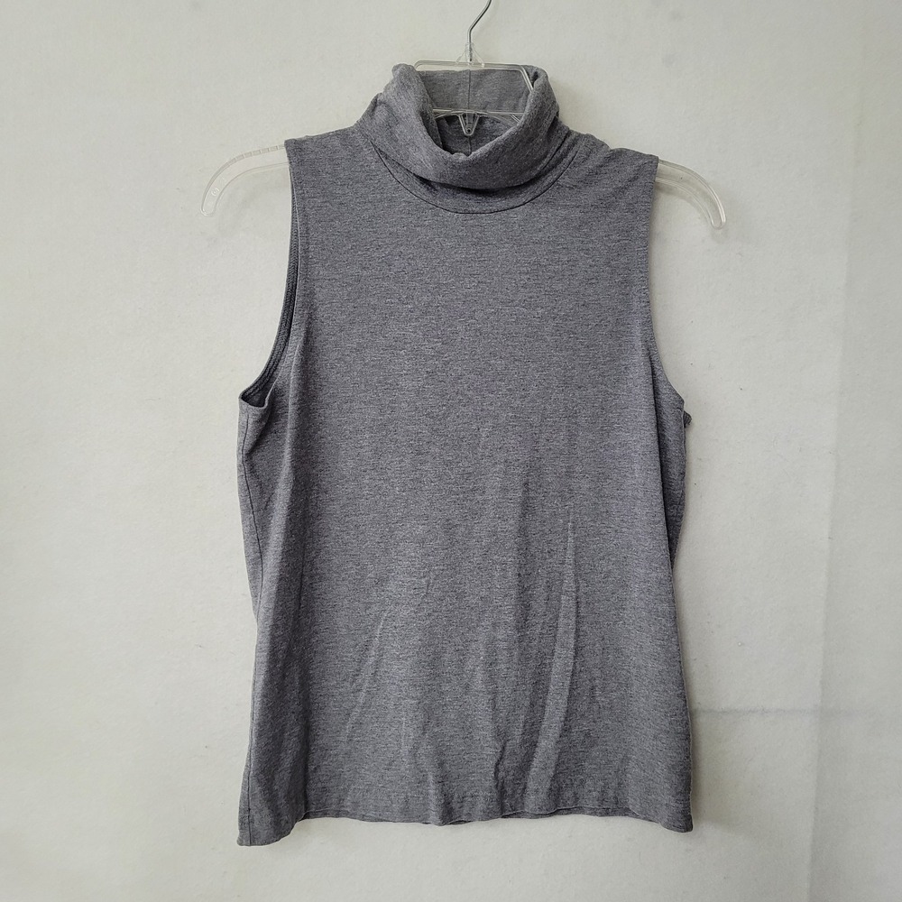 Worth‎ New York Heather Gray Sleeveless Turtleneck Top Modal Blend Womens Medium